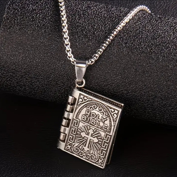 Other - NWT! Holy Bible Flipable Necklace For Men & Women In Silver NEW